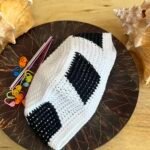 Crochet 100% cotton Muslim Kufi Hat – Black & White
