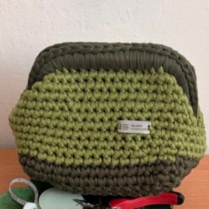 The Moss Stripe Crochet Clutch