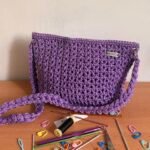 Lilac Purple Crochet Shoulder Bag