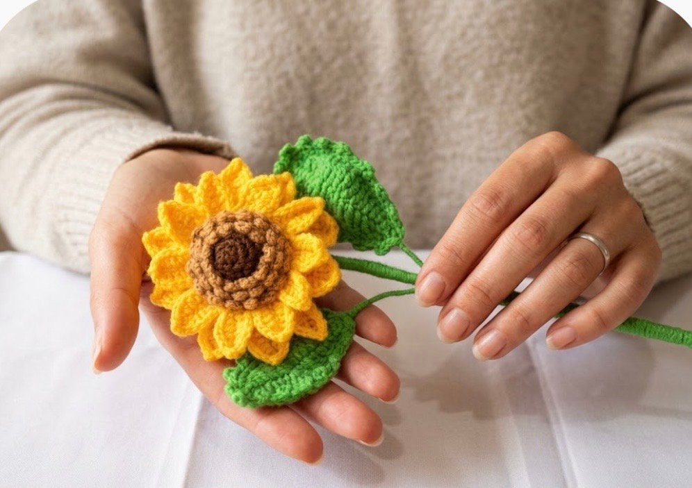 Crochet sunflower