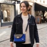 Handmade Royal Blue & Black Crocheted Crossbody Bag