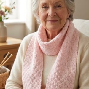 Cozy Soft Pink crochet scarf