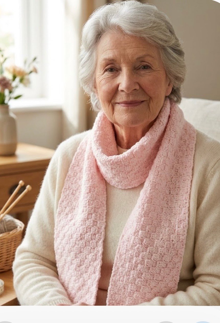 Cozy Soft Pink crochet scarf