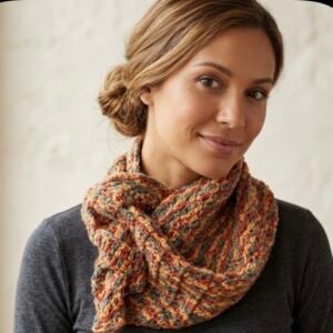 Hand Crocheted Merino & Cashmere Keyhole Scarf